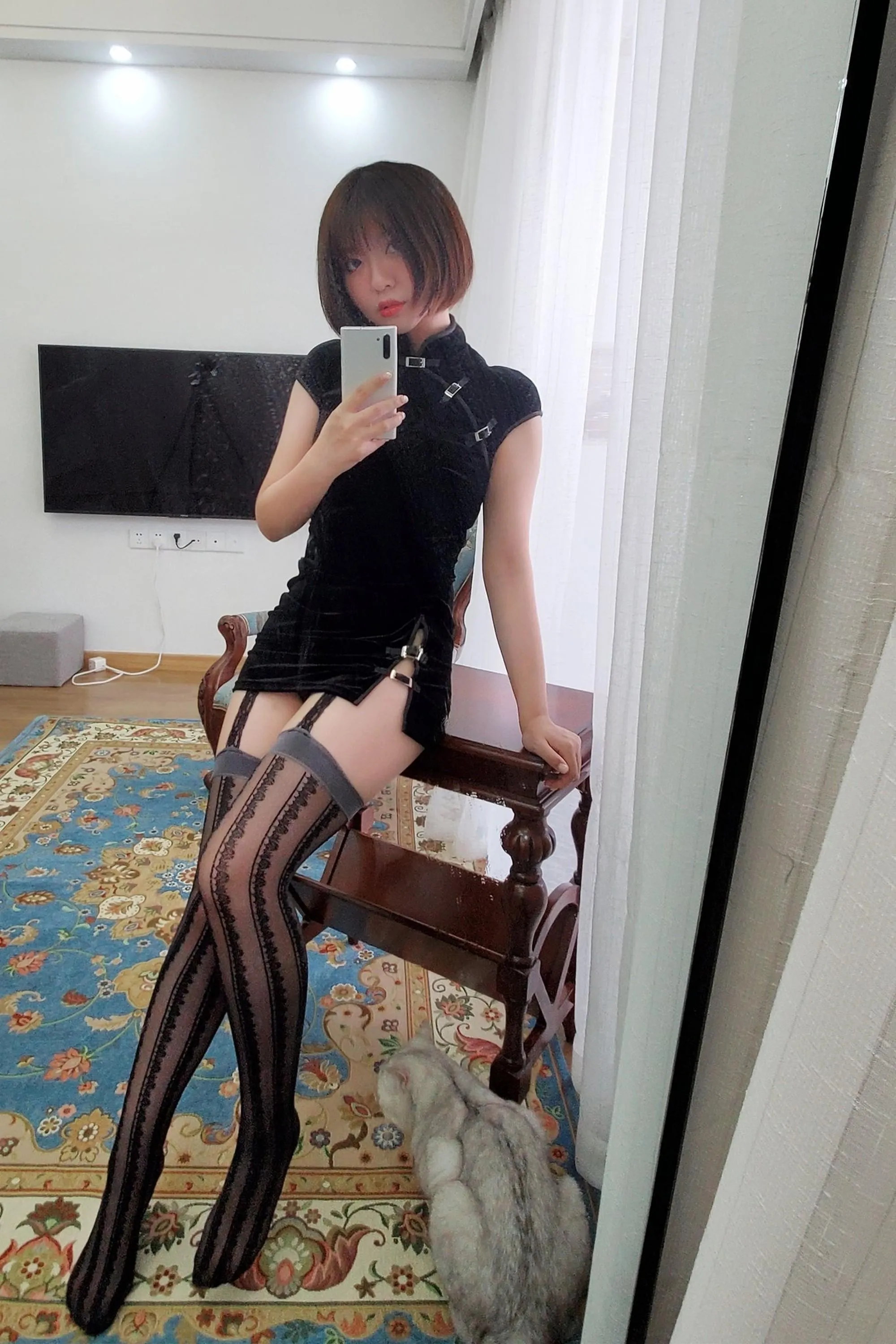 半半子 – NO.13 吊带黑丝袜 [28P]插图9